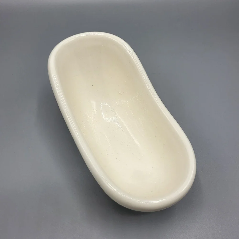 Vintage CCP NY Miniature Bathtub Soap Dish White Ceramic Embossed Made in Japan